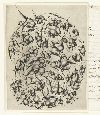 Bouquet de ourives com flores estilizadas e folhas Looff-werck Boeck Seer Constich Geteijckent (título da série) de Willem Hondius