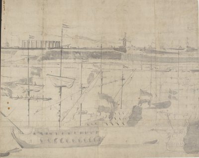 A frota holandesa em Copenhagen Red 1658 de Willem I van de Velde