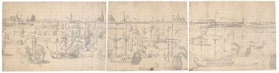 A frota holandesa em Copenhagen Red 1658 de Willem I van de Velde