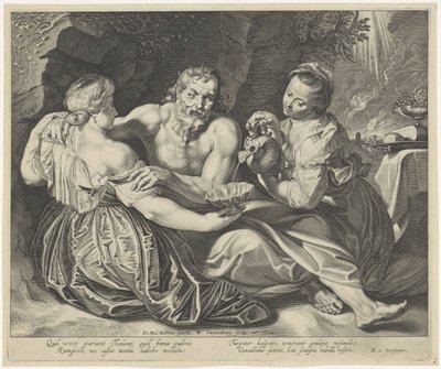 Muito bêbado alimentado pelas suas filhas de Willem Isaacsz. van Swanenburg