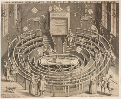 Salão do teatro anatômico em Leyden de Willem Isaaksz Swanenburgh
