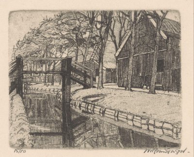 Ponte em Assendelft de Willem Jansen (graveur) (signed by artist)