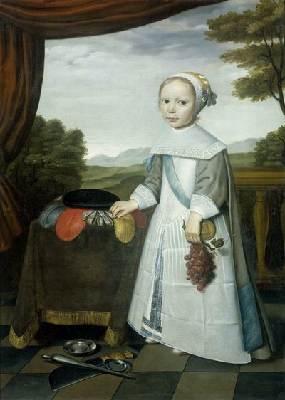Retrato de Johannes van Rees (1662-1690/91), Meio Irmão de Elisabeth van Oosten, quando criança de Willem Jansz. Ploy (attributed to)