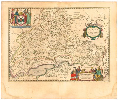 Mapa da Rússia a partir de: Velho Mundo ..., 1645 de Willem Janszoon Blaeu