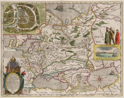 Mapa da Rússia e Moscou De: Theatrum Orbis Terrarum ..., 1645 de Willem Janszoon Blaeu