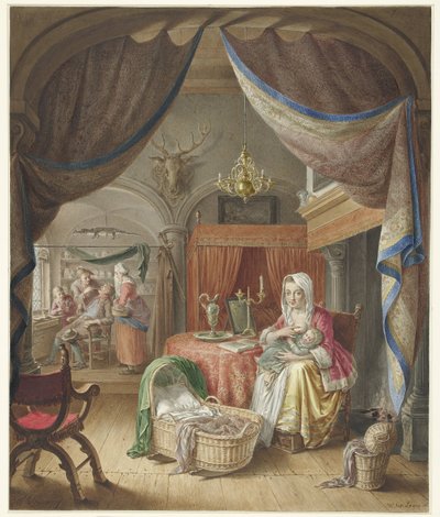 Mãe com criança ao peito de Willem Joseph Laquy