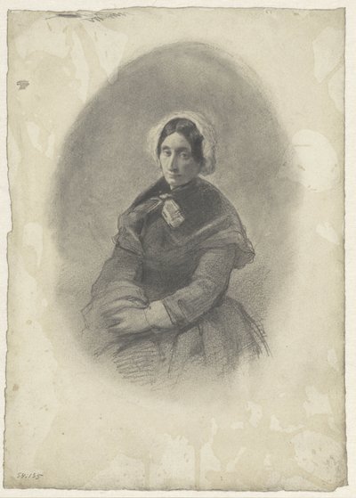 Retrato feminino em oval de Willem Maris