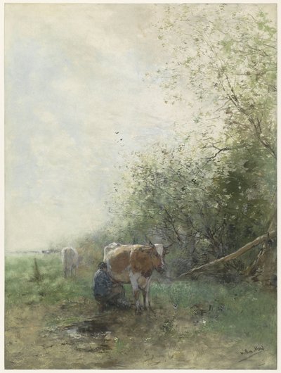 Tempo do leite de Willem Maris