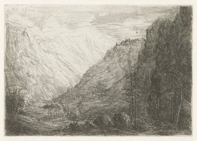 Vista do vale da montanha de Willem Matthias Jan van Dielen