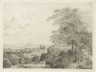 Paisagem do sul com templo e figuras de Willem Matthias Jan van Dielen