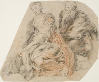Uma jovem e um velho. (Maria e José? Susanna e um dos dois anciãos?) de Willem Panneels