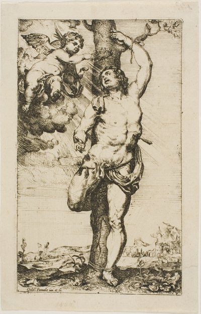 São Sebastião coroado por um anjo de Willem Panneels