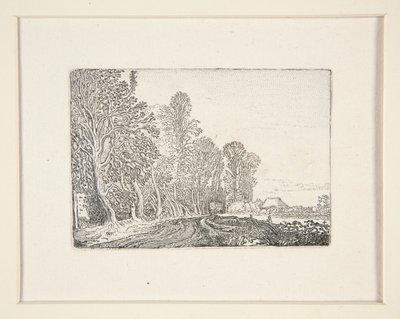 Estrada na orla da floresta, Placa 4 do Conjunto das Paisagens de Willem Pietersz. Buytewech