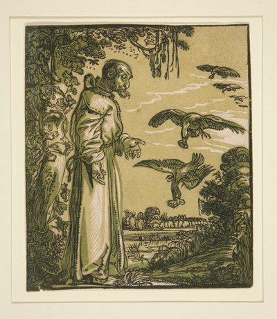 São Paulo, o Eremita (Elijah) Alimentado pelos Corvos de Willem Pietersz. Buytewech