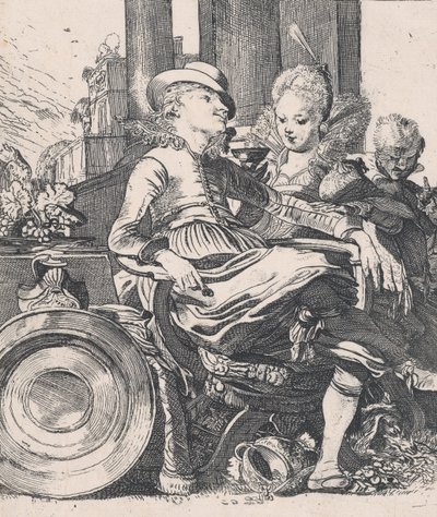 O Casal Apaixonado: Lucelle e Ascagnes, 1616. de Willem Pietersz. Buytewech