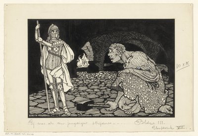 Homem, mulheres e crianças numa sala de estar de Willem Pothast (signed by artist)