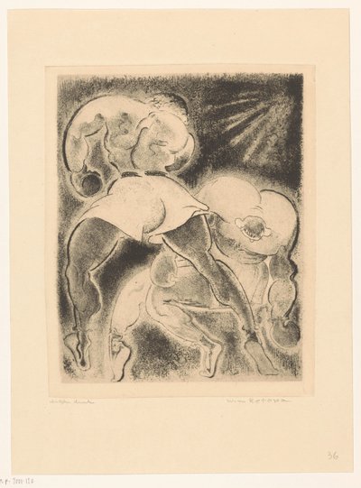 Dois homens de boxe de Willem Retera (signed by artist)