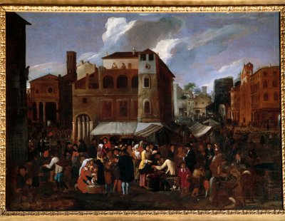 Cena do mercado (óleo sobre tela) de Willem Reuter