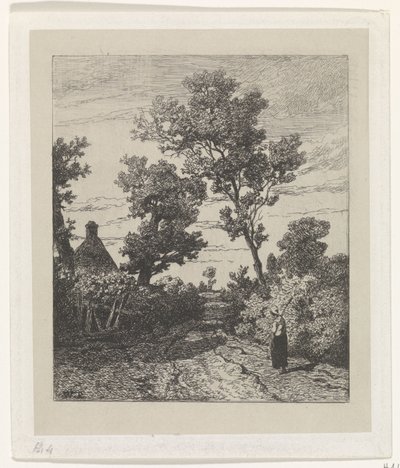Agricultor em uma estrada rural de Willem Roelofs (I)
