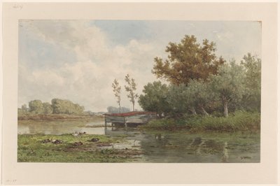 Paisagem com água e patos de Willem Roelofs (I)