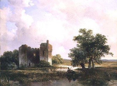 Paisagem com ruínas (painel) de Willem Roelofs