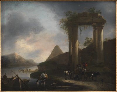 Paisagem italiana com ruínas clássicas de Willem Schellinks