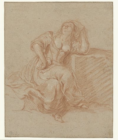 Mulher sentada em posição destacada de Willem Schellinks