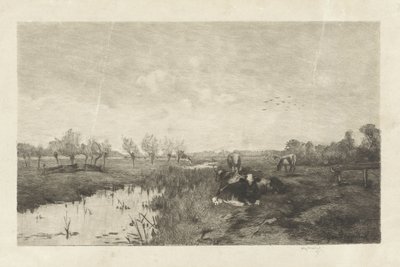Paisagem de pasta com vacas de Willem Steelink (II)