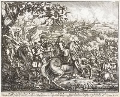 A Batalha de Narva em 19 de novembro de 1700 de Willem Swidde