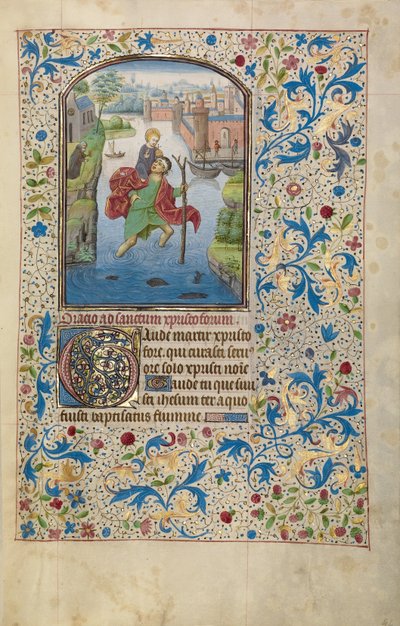 Heiliger Christophorus trägt das Christuskind de Willem Vrelant