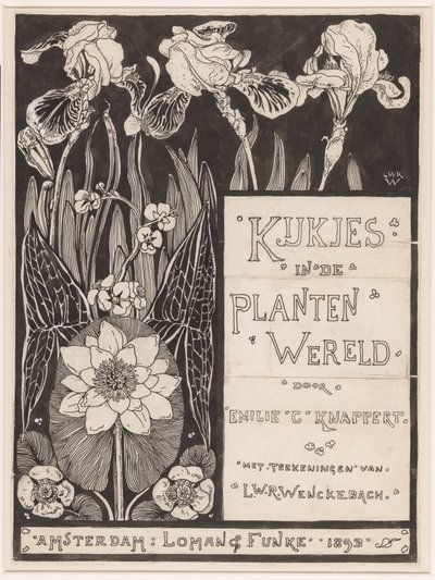 Desenho de encadernação para: Knappert, Emilie C., Views of the plant world, 1893 de Ludwig Willem Reymert Wenckebach