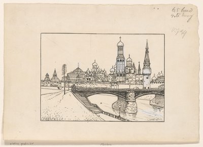 Vista do Kremlin em Moscou de Ludwig Willem Reymert Wenckebach