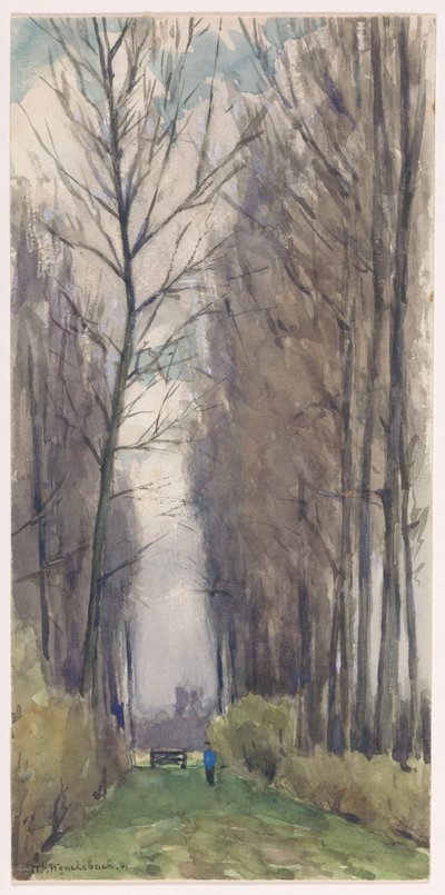 Avenida com árvores altas de Ludwig Willem Reymert Wenckebach