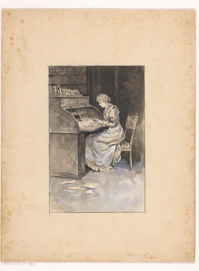 Mulher escritora de Ludwig Willem Reymert Wenckebach