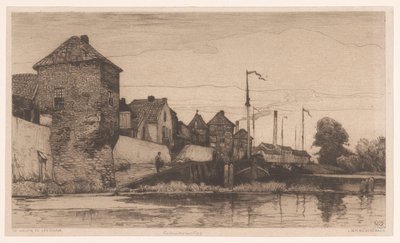 O porto de Leerdam (título sobre o objecto) de Willem Wenckebach