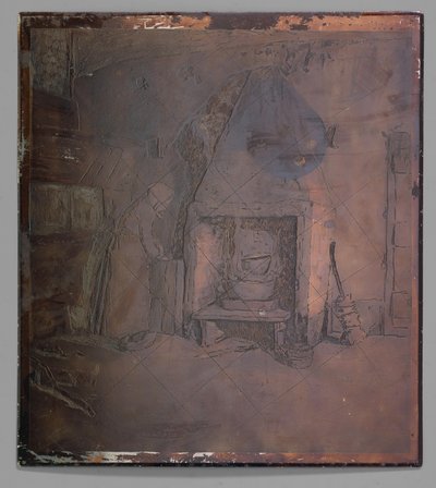 Interior com uma mulher junto à lareira de Willem Witsen (possibly)