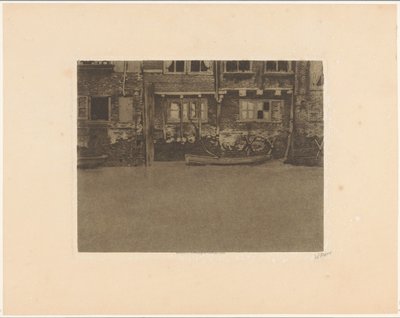 Fachadas traseiras da Voorstraat 463, 461 e 459 em Dordrecht de Willem Witsen (signed by artist)