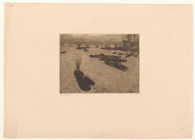 Barcos no Tamisa em Londres de Willem Witsen (signed by artist)