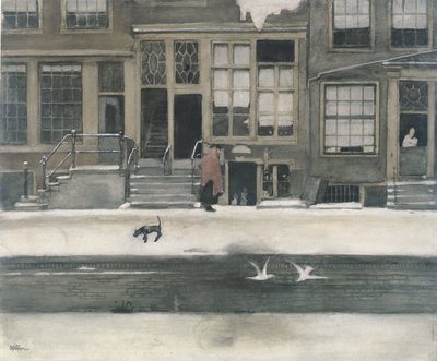 O Kromboomsloot em Amsterdã de Willem Witsen (signed by artist)