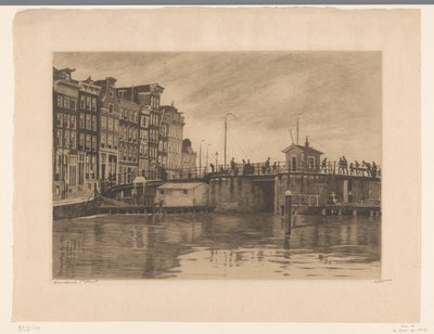 Vista do Kraansluis em Amsterdã de Willem Witsen (signed by artist)