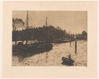 Vista da Leuvehaven em Roterdão de Willem Witsen (signed by artist)