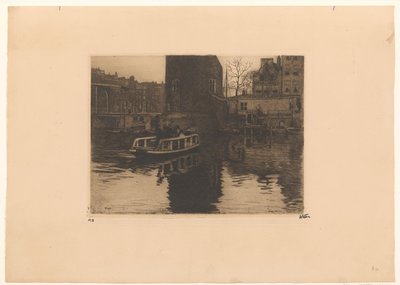 Vista do desembarque na Montelbaanstoren em Amesterdão de Willem Witsen (signed by artist)