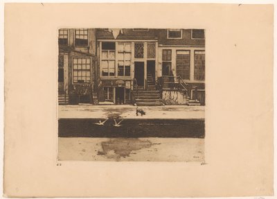 Vista das casas do canal em Amsterdã de Willem Witsen (signed by artist)
