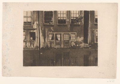 Casas no Oudezijds Achterburgwal em Amesterdão de Willem Witsen (signed by artist)