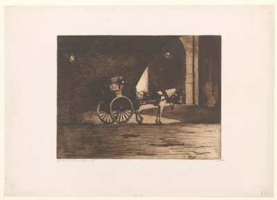Transporte sob Waterloo Bridge em Londres de Willem Witsen (signed by artist)