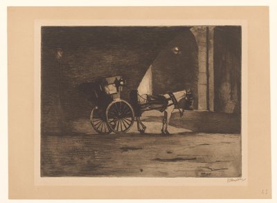 Transporte sob Waterloo Bridge em Londres de Willem Witsen (signed by artist)