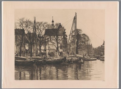 Demolição de um edifício onde Binnenkant e Prins Hendrikkade se reúnem Dentro com avaria de Willem Witsen (signed by artist)