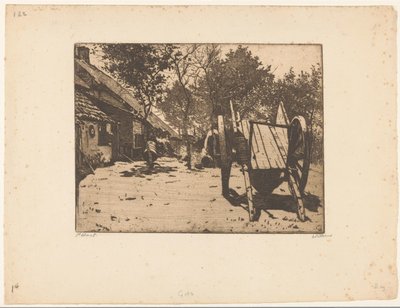 Vagão no pátio de uma quinta em Brabant de Willem Witsen (signed by artist)