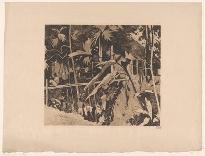 Vegetação e uma ponte estreita em Buitenzorg de Willem Arnoldus Witsen
