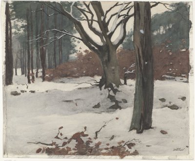 Árvores na neve de Willem Arnoldus Witsen